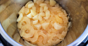 Pressure cooked apples in an Instant Pot inner liner.